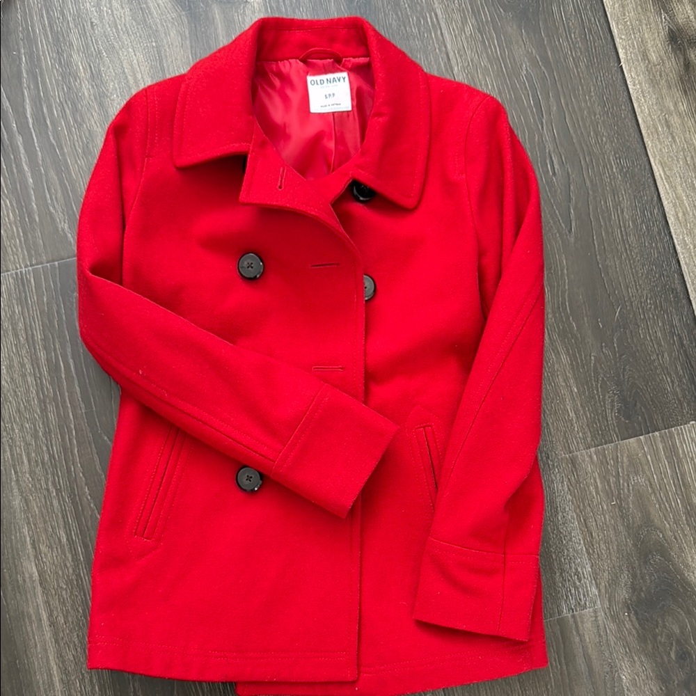 Old Navy Ladies Red Peacoat